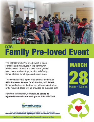 DCRS Pre-Loved Event Flyer