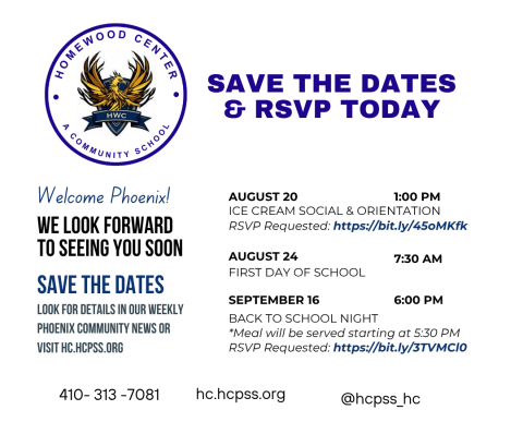 Welcome Back Save the Dates