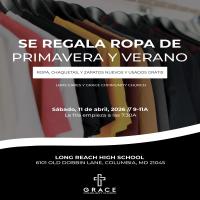 LRHS & Grace Community Church Clothing Giveaway Flyer - Spanish